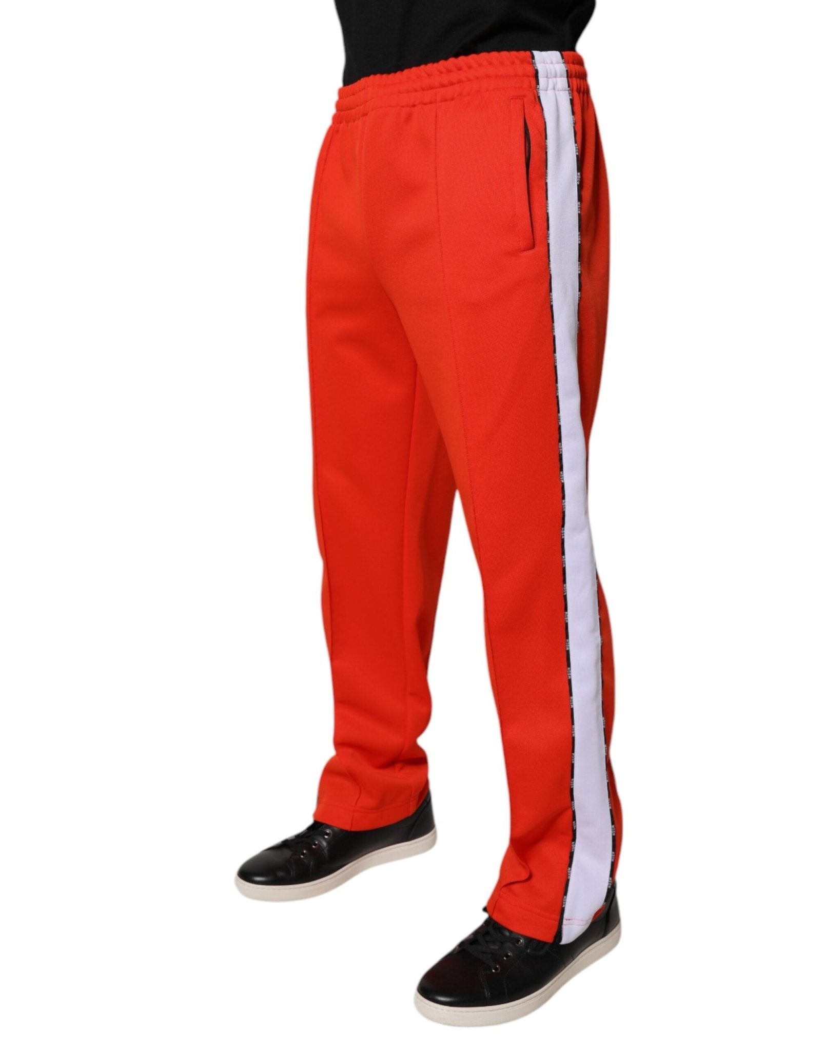 MSGM Red White Mid Waist Men Jogger Sweatpants Pants - RIMODA