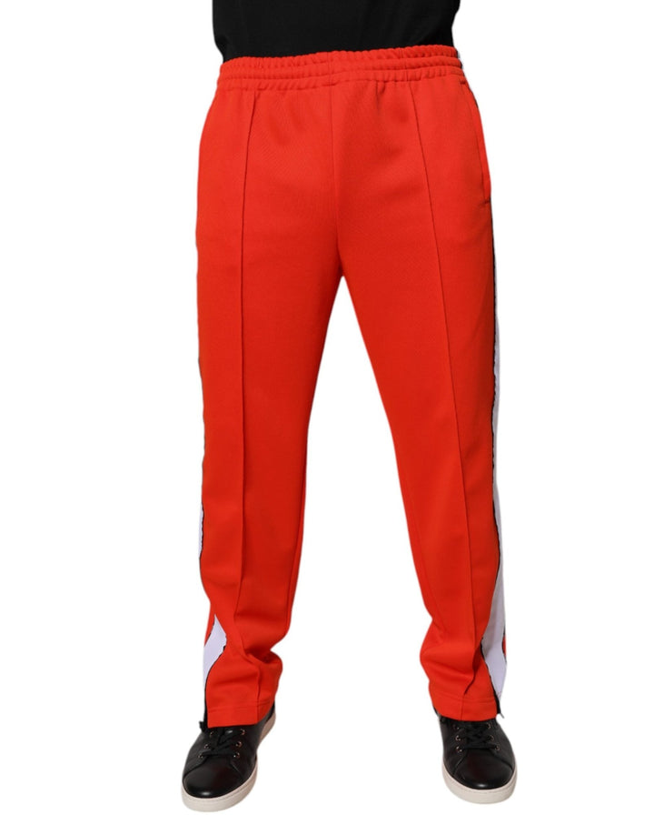 MSGM Red White Mid Waist Men Jogger Sweatpants Pants - RIMODA