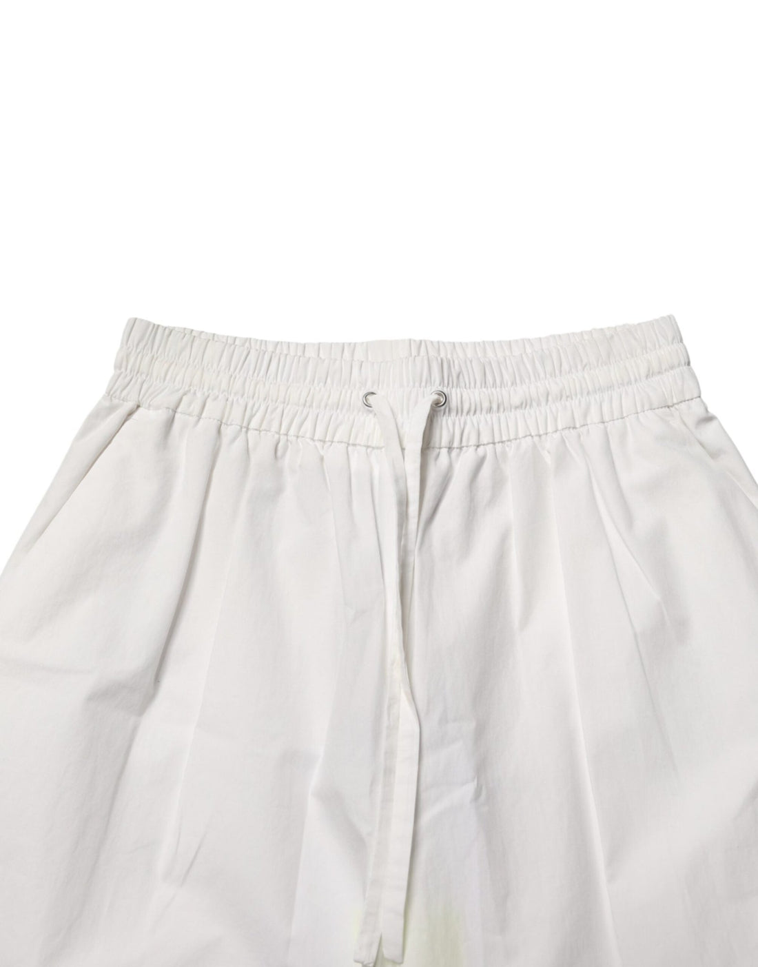 MSGM White Cotton High Waist Wide Leg Straight Bermuda Shorts - RIMODA