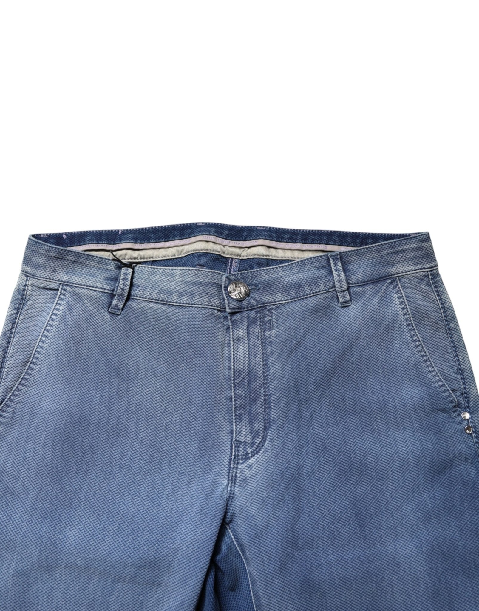 Nine In The Morning Blue Cotton Stretch Men Chino Trouser Pants - RIMODA