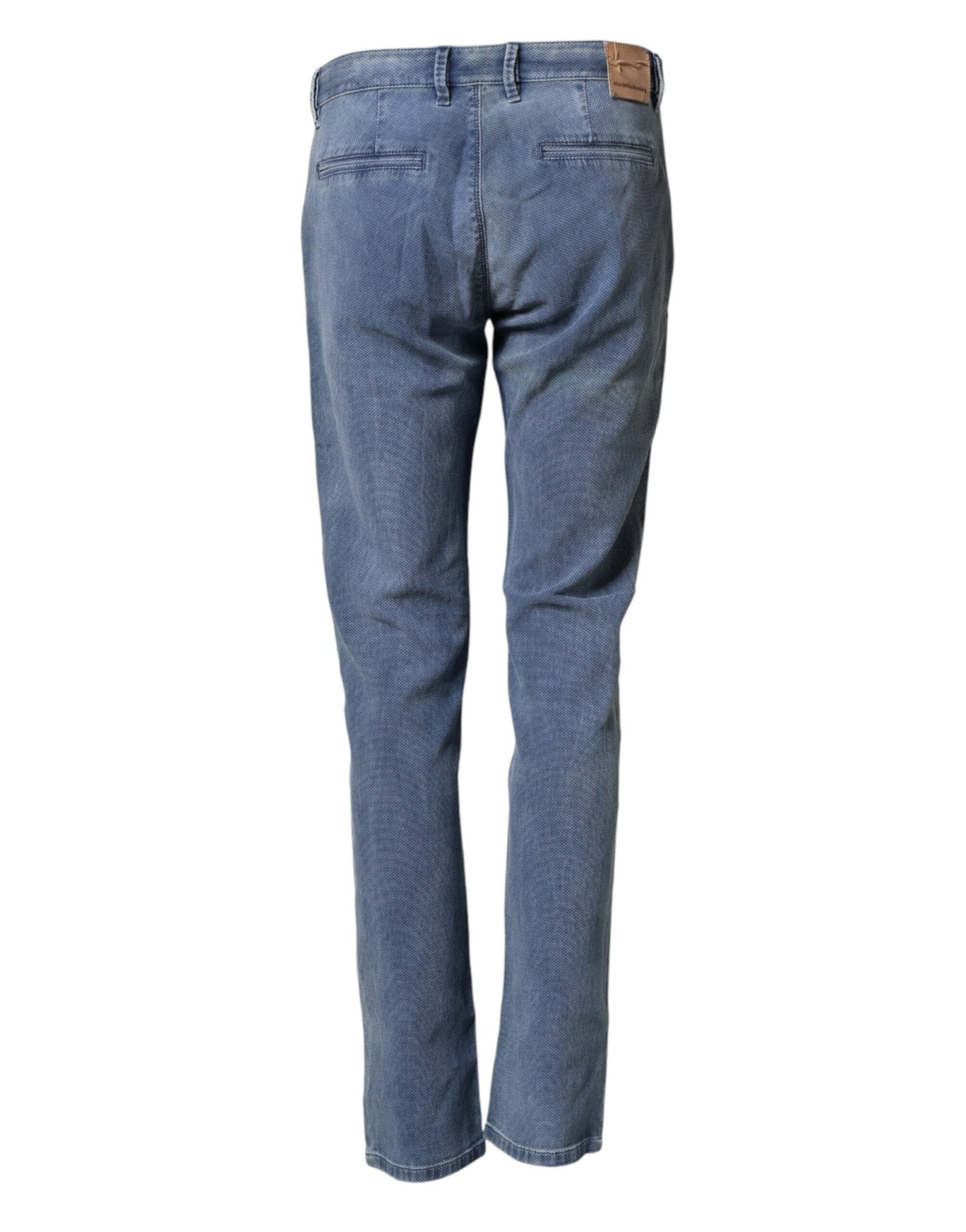 Nine In The Morning Blue Cotton Stretch Men Chino Trouser Pants - RIMODA