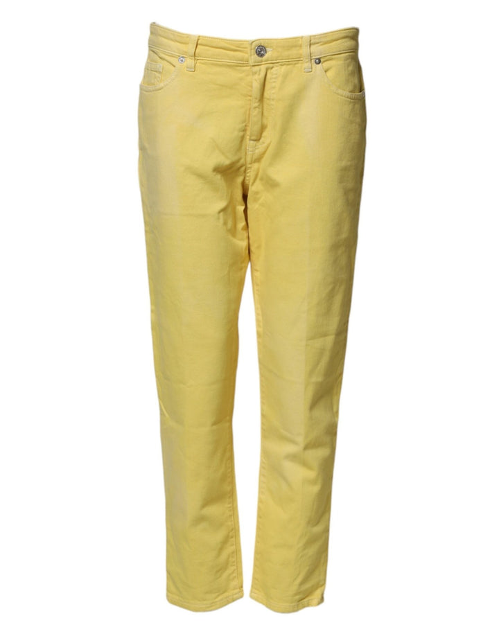 Nine In The Morning Yellow Tapered Mid Waist Denim Trouser Jeans - RIMODA