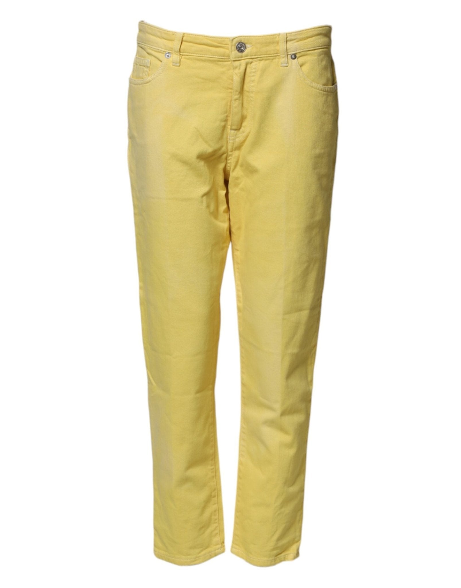 Nine In The Morning Yellow Tapered Mid Waist Denim Trouser Jeans - RIMODA