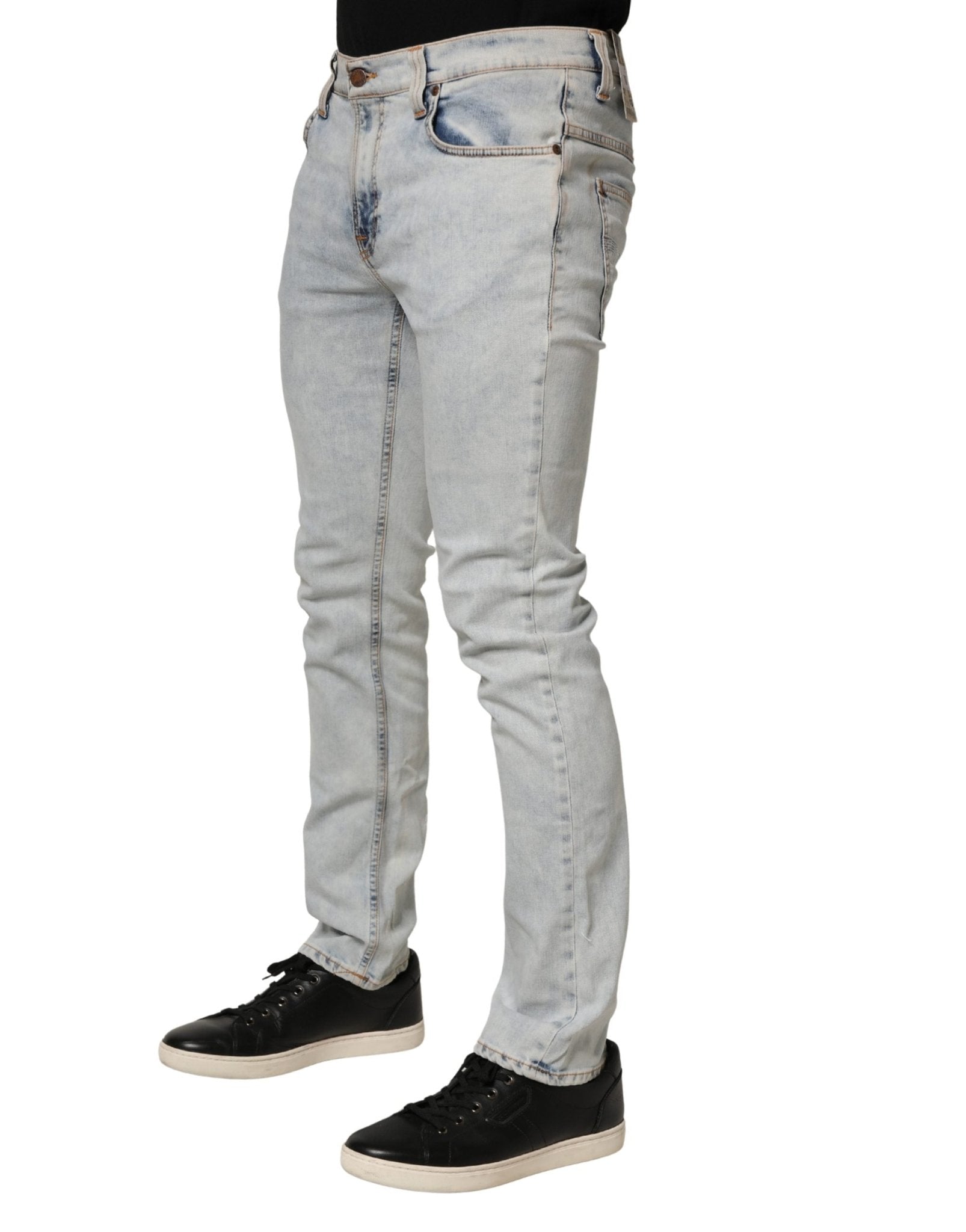 Nudie Jeans Light Blue Cotton Stretch Skinny Fit Men Denim Trouser JEANS - RIMODA