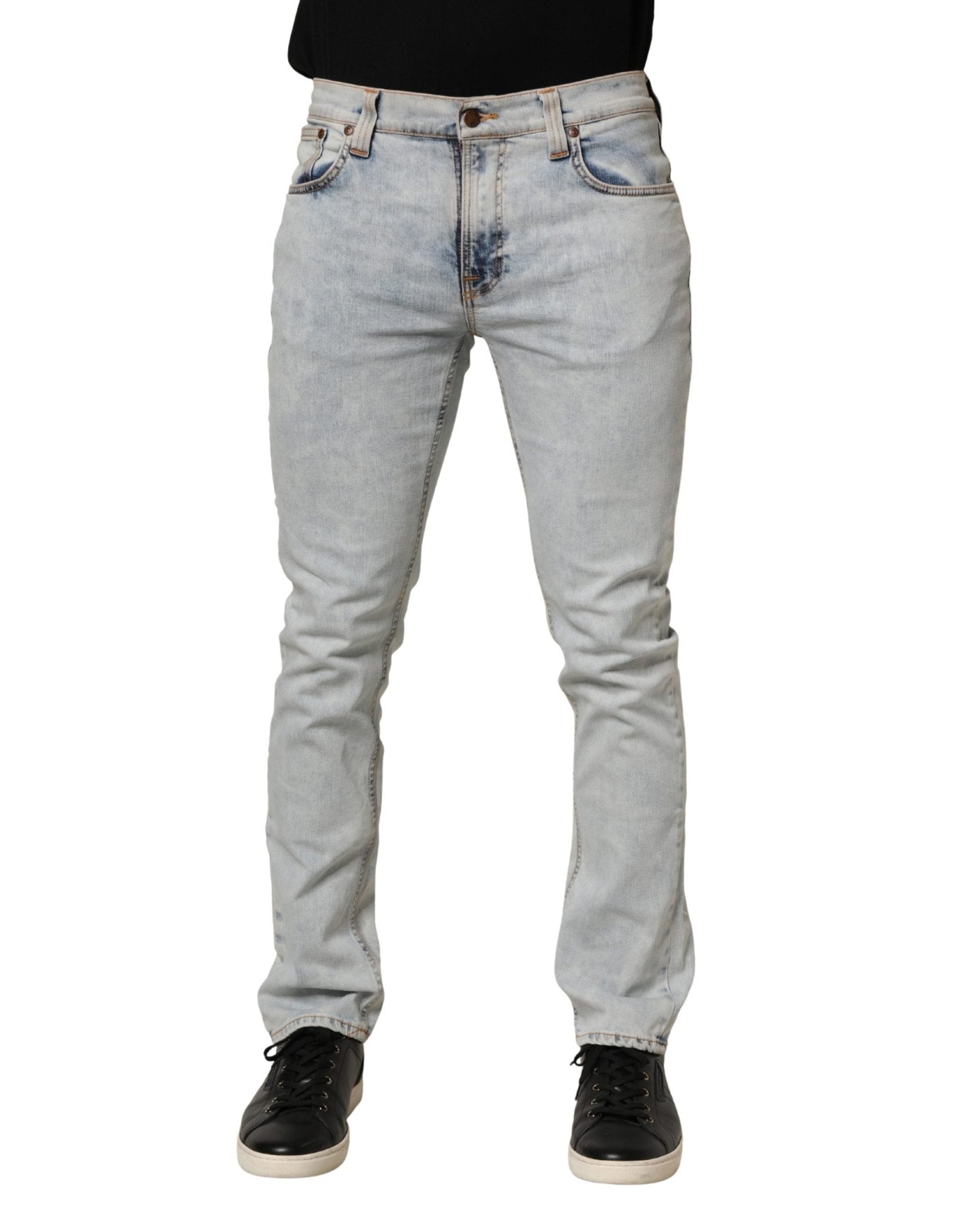 Nudie Jeans Light Blue Cotton Stretch Skinny Fit Men Denim Trouser JEANS - RIMODA