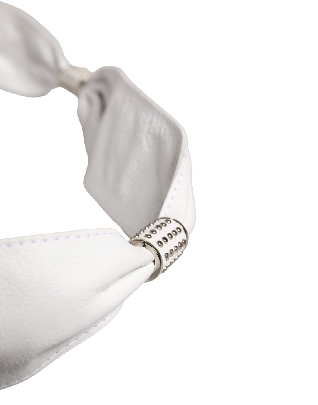 Orciani Women White Leather Embellished Wide Waist Cintura Belt - RIMODA