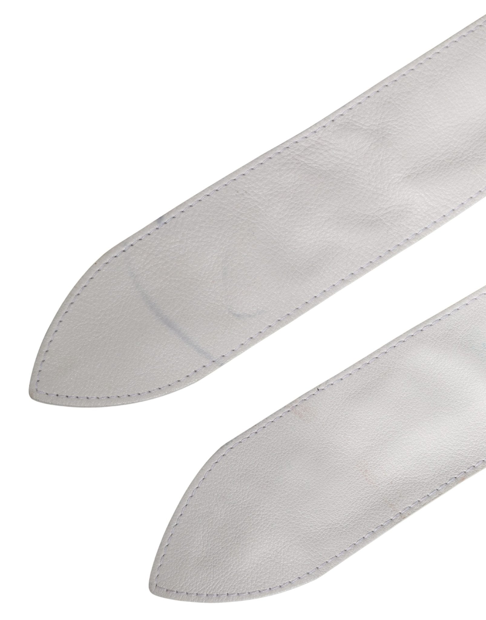 Orciani Women White Leather Embellished Wide Waist Cintura Belt - RIMODA
