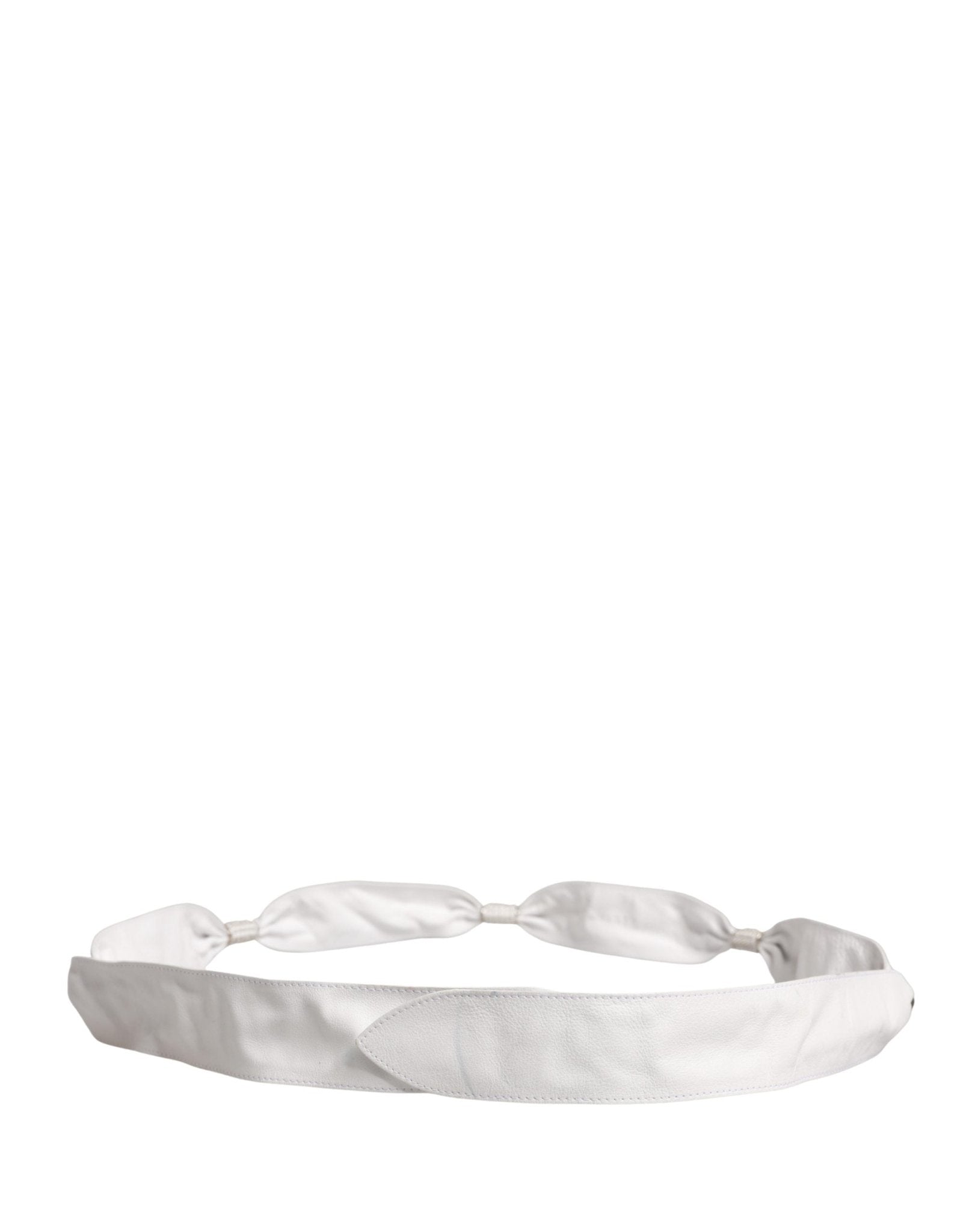 Orciani Women White Leather Embellished Wide Waist Cintura Belt - RIMODA