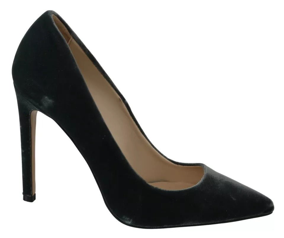 Ovyé Gray Velvet Dress Stiletto Pumps Shoes - RIMODA