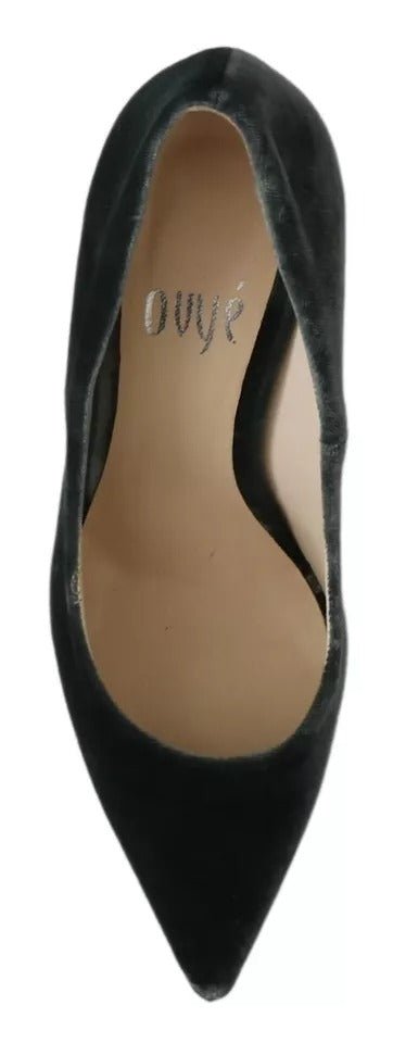 Ovyé Gray Velvet Dress Stiletto Pumps Shoes - RIMODA