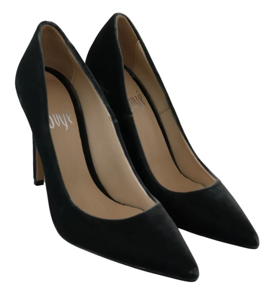 Ovyé Gray Velvet Dress Stiletto Pumps Shoes - RIMODA