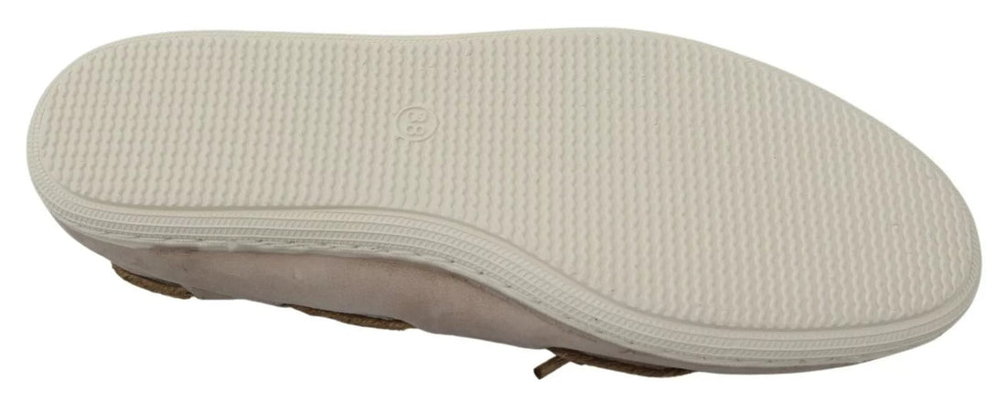 Pantofola D'Oro Beige Suede Lace Bow Loafers Ballet Flat Shoes - RIMODA