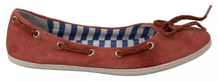 Pantofola D'Oro Coral Suede Lace Bow Loafers Ballet Flat Shoes - RIMODA