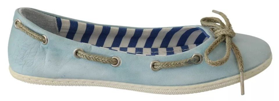 Pantofola D'Oro Minnesota Blue Stripe Flat Slip-On Shoes - RIMODA