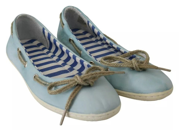 Pantofola D'Oro Minnesota Blue Stripe Flat Slip-On Shoes - RIMODA