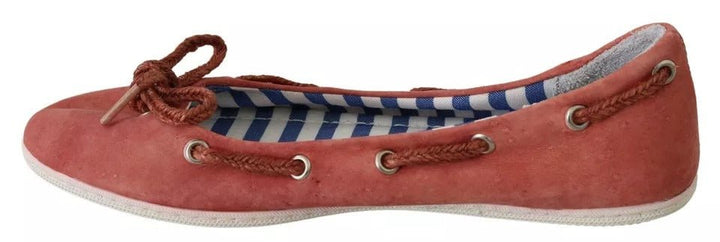 Pantofola D'Oro Scarlet Red Blue Stripe Flat Slip-On Shoes - RIMODA