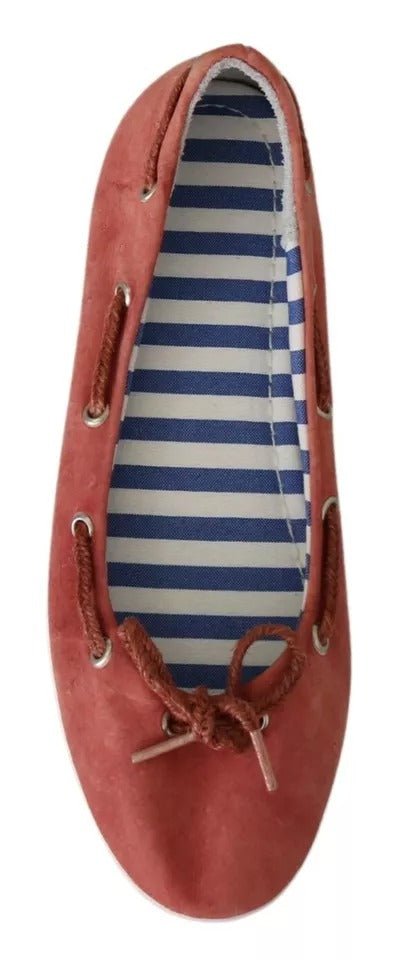 Pantofola D'Oro Scarlet Red Blue Stripe Flat Slip-On Shoes - RIMODA
