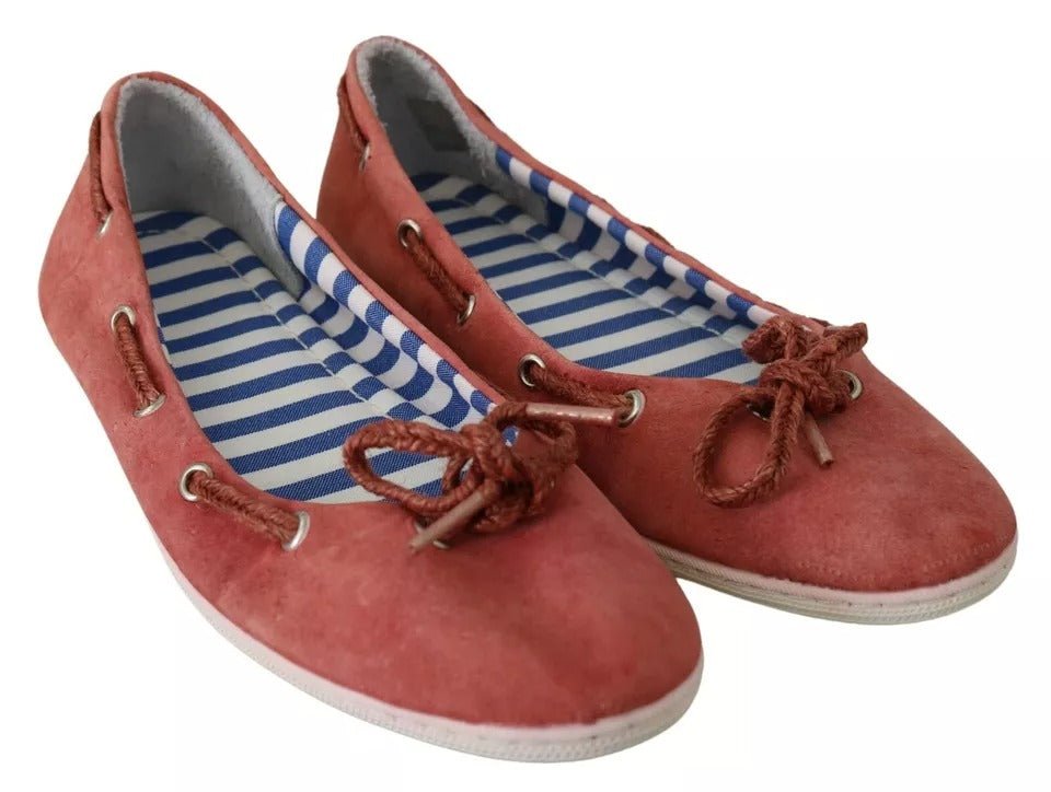Pantofola D'Oro Scarlet Red Blue Stripe Flat Slip-On Shoes - RIMODA