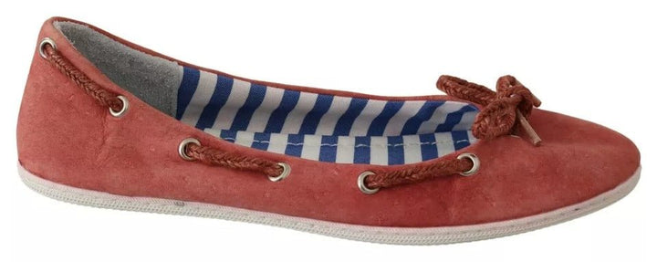 Pantofola D'Oro Scarlet Red Blue Stripe Flat Slip-On Shoes - RIMODA