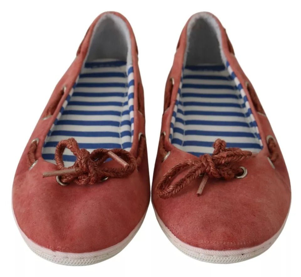 Pantofola D'Oro Scarlet Red Blue Stripe Flat Slip-On Shoes - RIMODA
