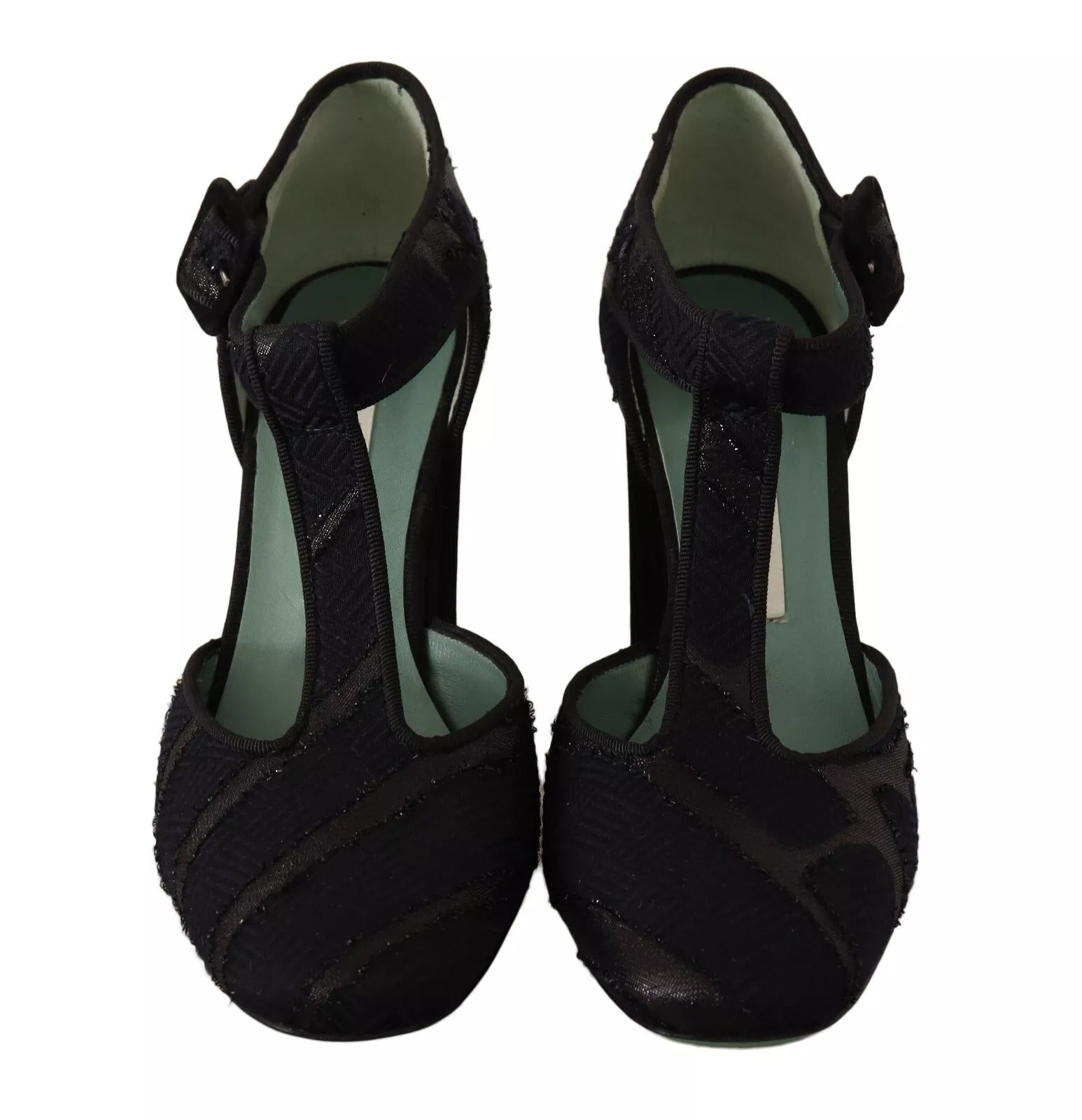 Paola D'Arcano Black Suede Leather Block Heels Sandals Shoes - RIMODA