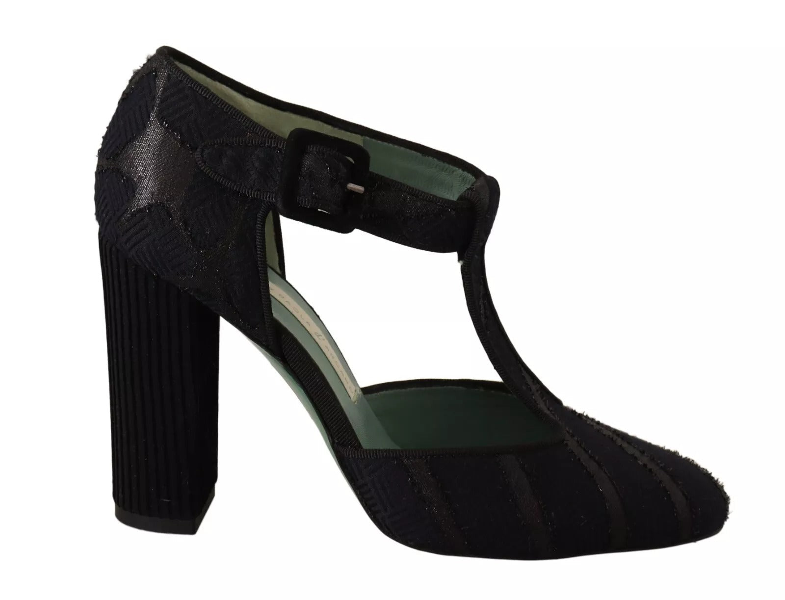 Paola D'Arcano Black Suede Leather Block Heels Sandals Shoes - RIMODA