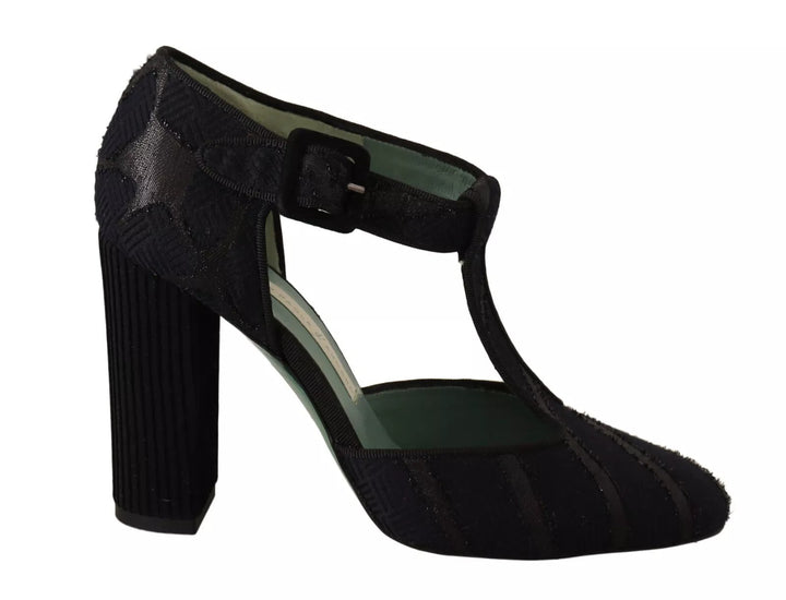 Paola D'Arcano Black Suede Leather Block Heels Sandals Shoes - RIMODA