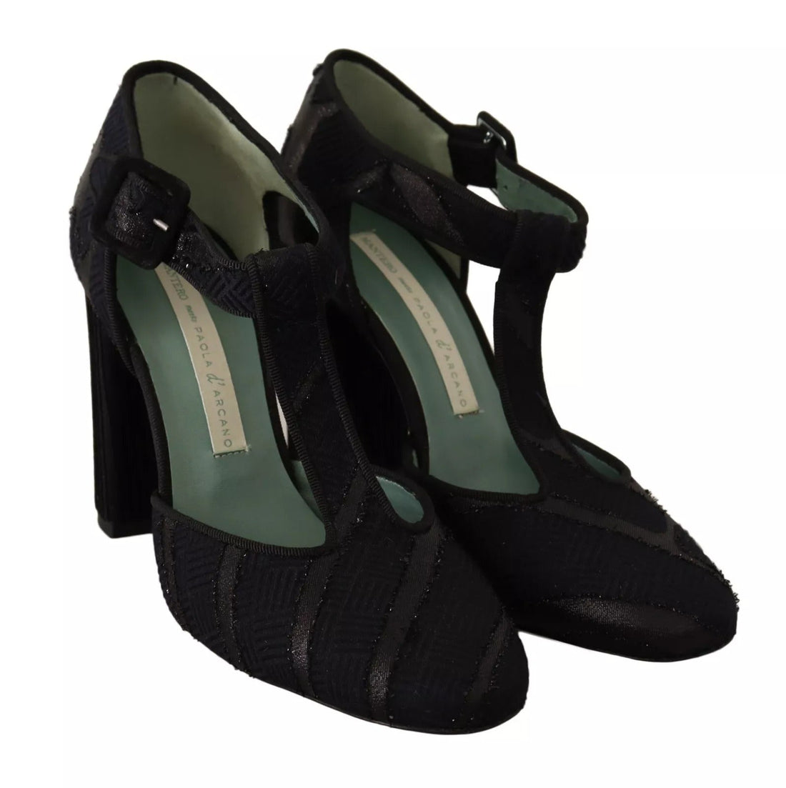 Paola D'Arcano Black Suede Leather Block Heels Sandals Shoes - RIMODA