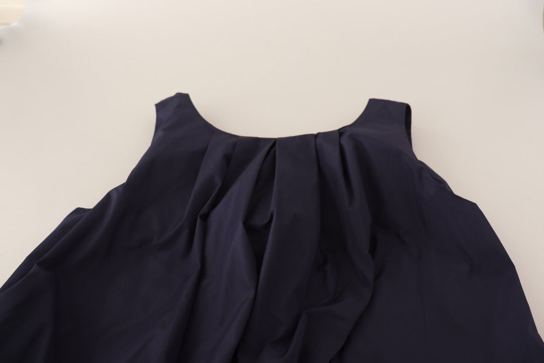 P.A.R.O.S.H. Navy Blue Sleeveless Round Neck Mermaid Long Dress - RIMODA