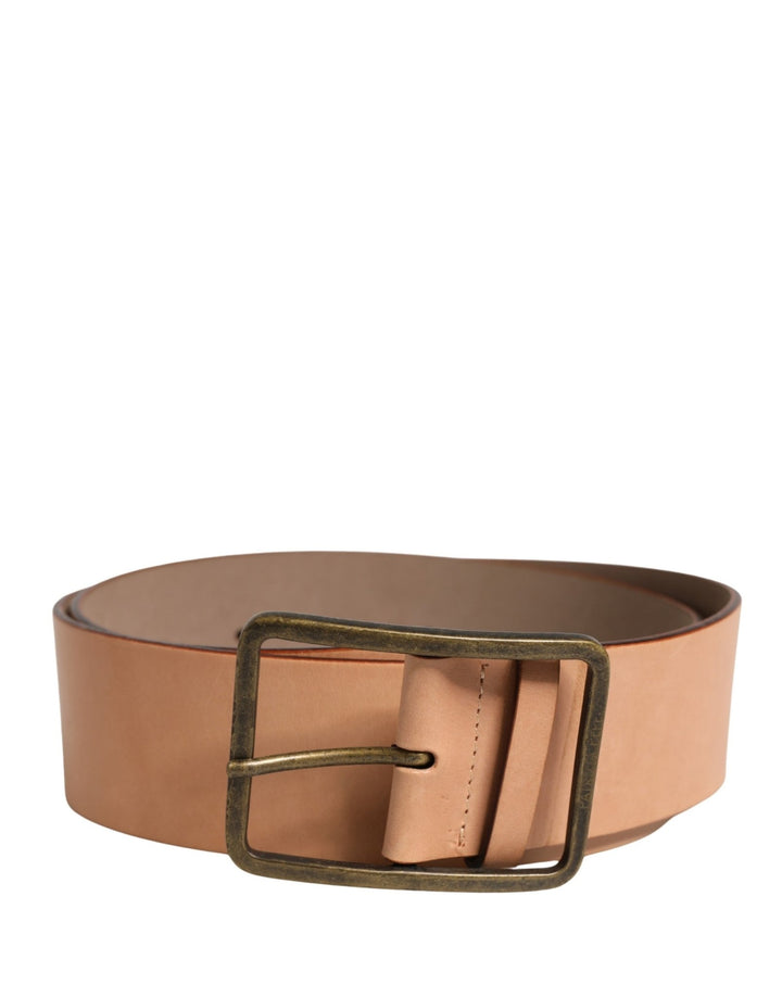 Patrizia Pepe Beige Genuine Leather Wide Waist Metal Buckle Belt - RIMODA