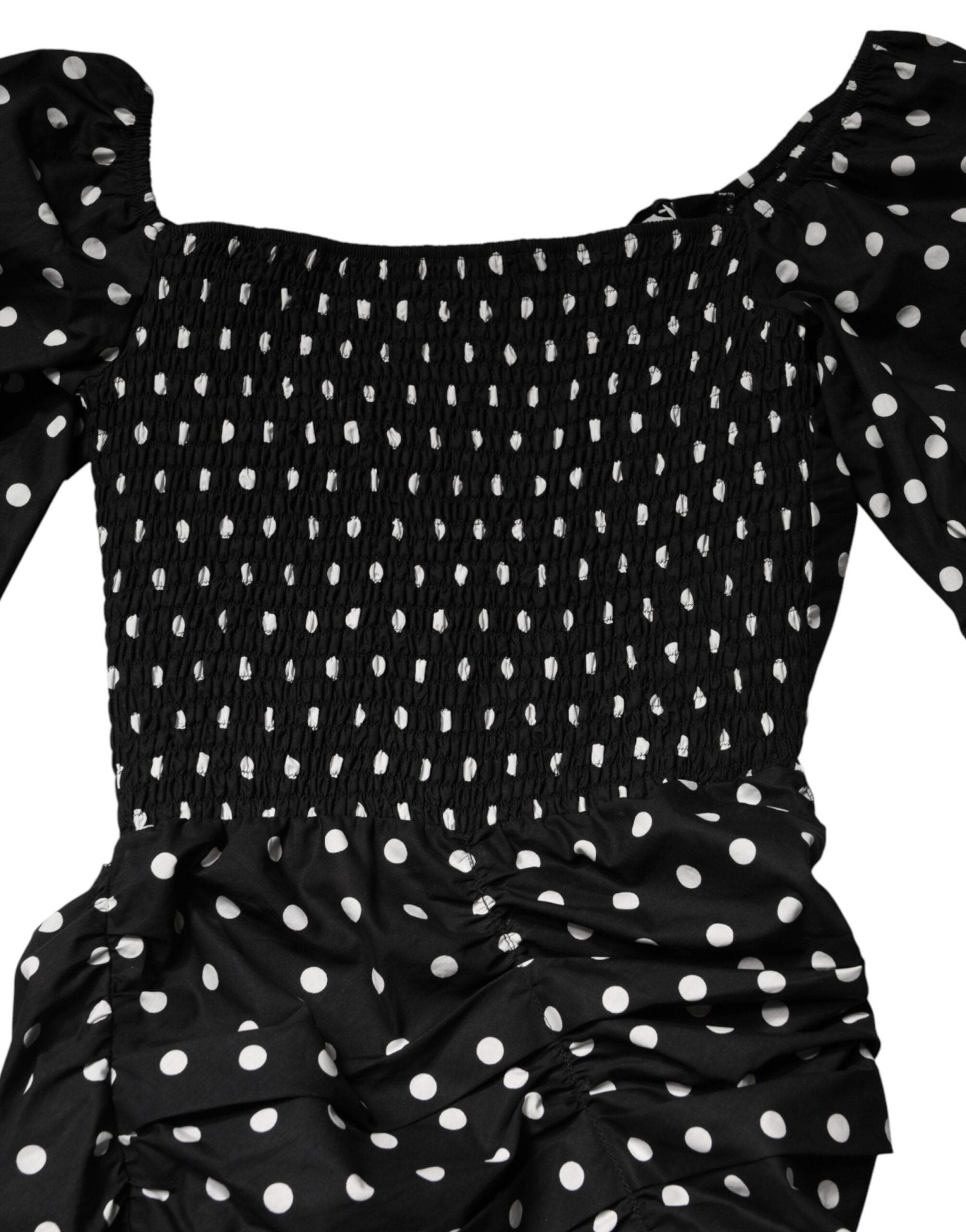 Patrizia Pepe Black White Polka Dot Short Sleeves Mini Dress - RIMODA