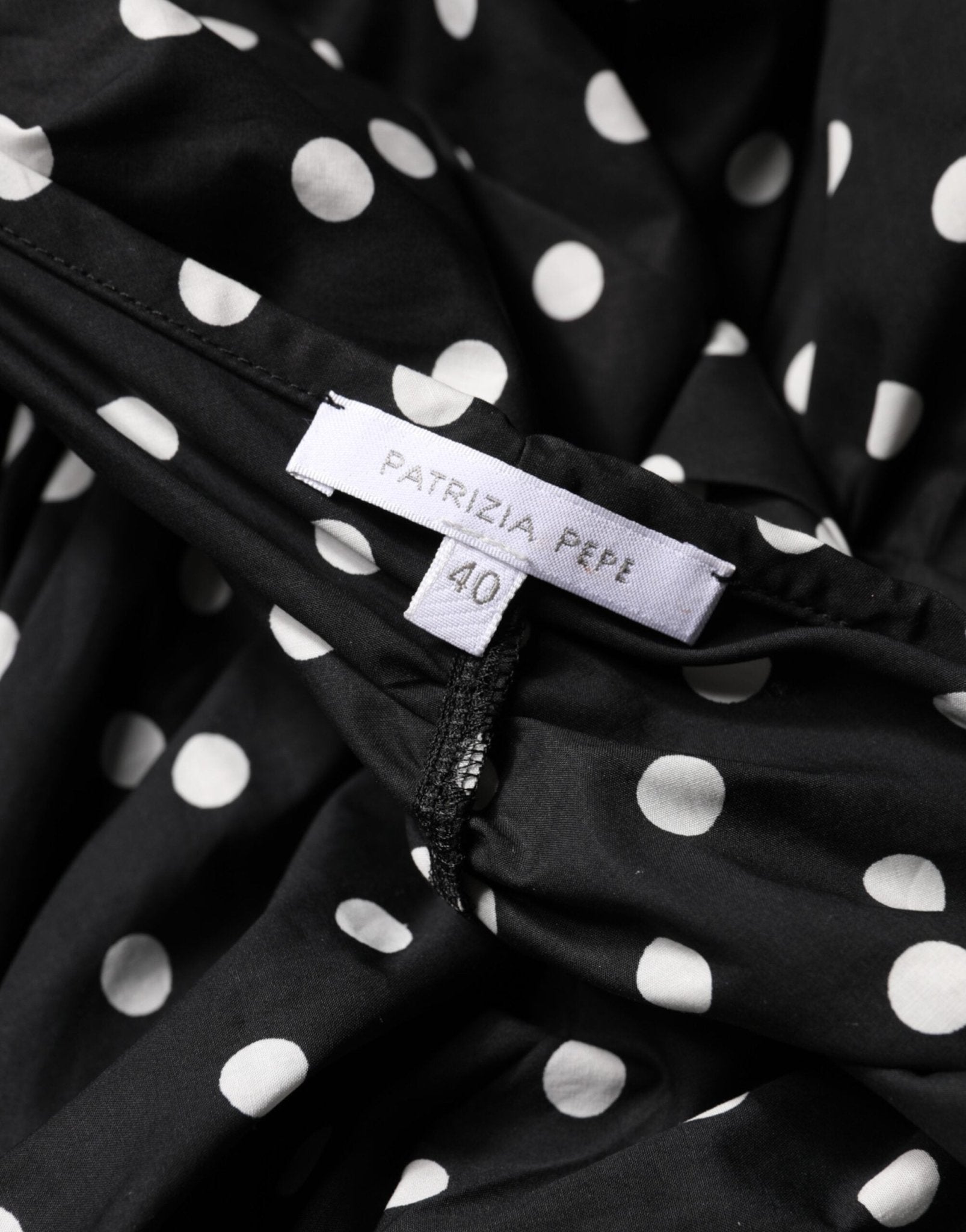 Patrizia Pepe Black White Polka Dot Short Sleeves Mini Dress - RIMODA