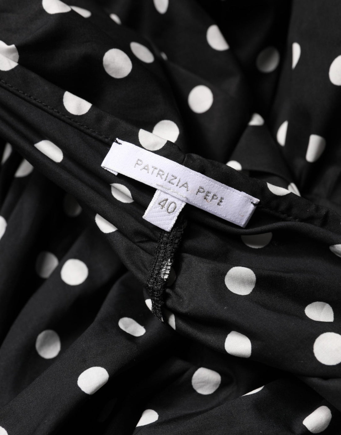 Patrizia Pepe Black White Polka Dot Short Sleeves Mini Dress - RIMODA