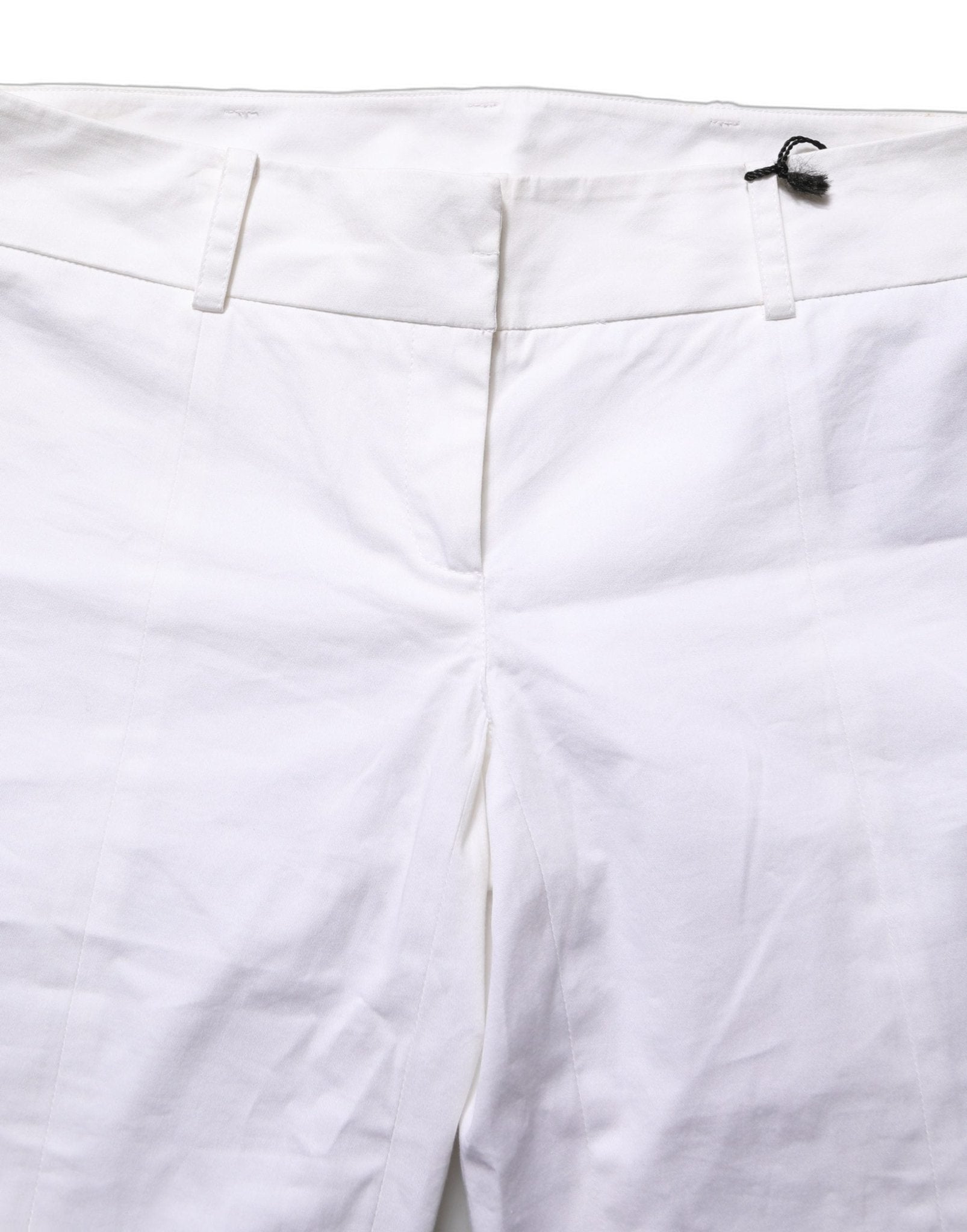Patrizia Pepe White Mid Waist Tapered Formal Trousers Pants - RIMODA