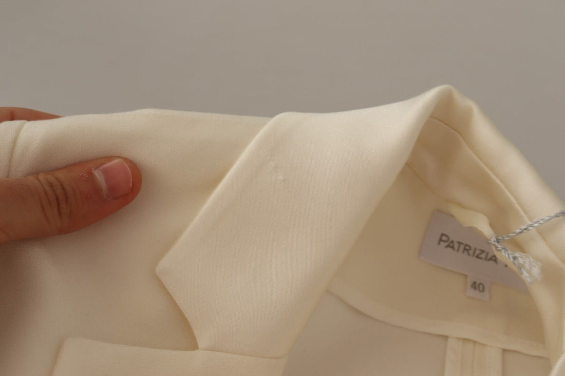 Patrizia Pepe Wrap Off White Long Sleeves Viscose Blazer Jacket - RIMODA