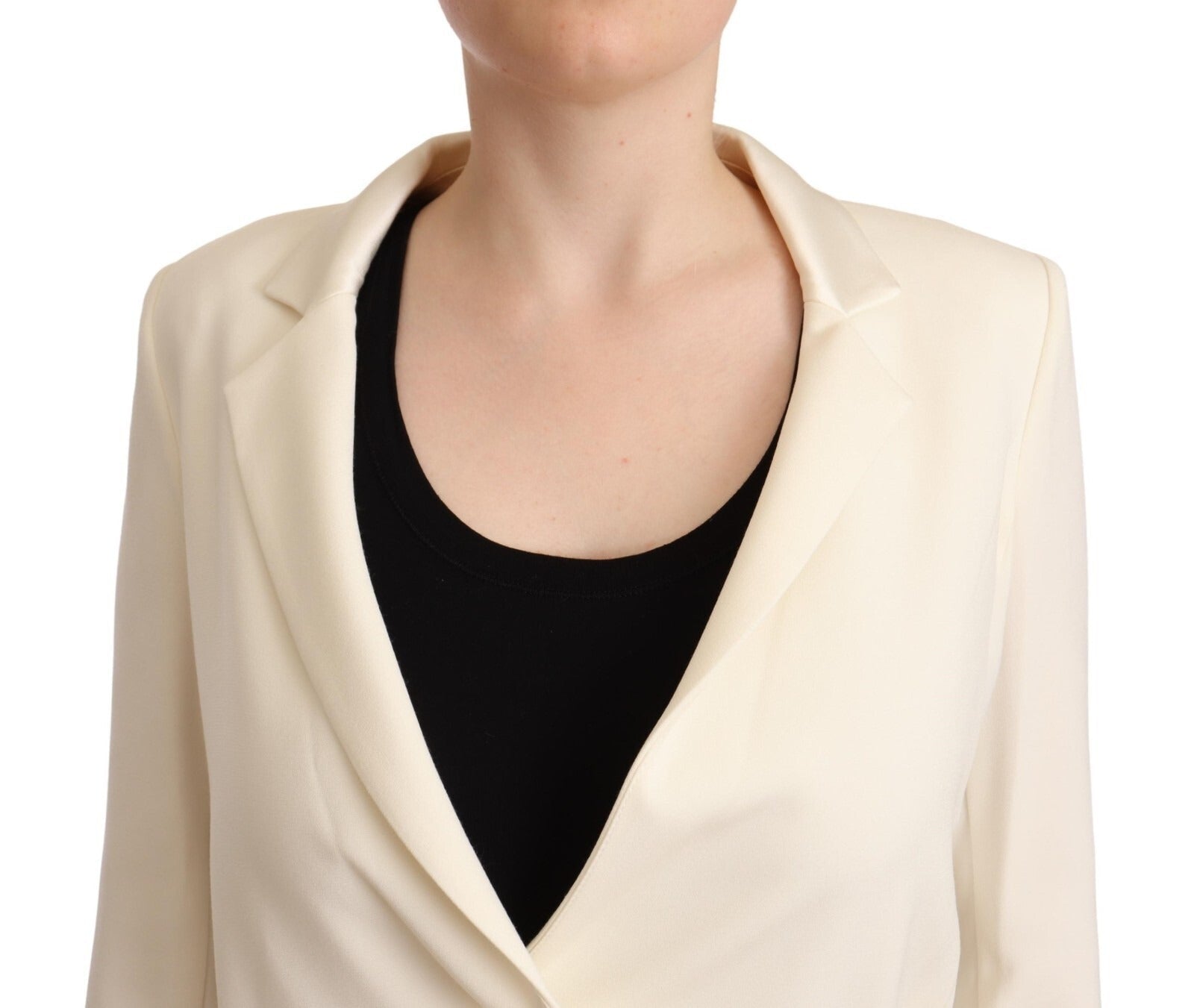 Patrizia Pepe Wrap Off White Long Sleeves Viscose Blazer Jacket - RIMODA