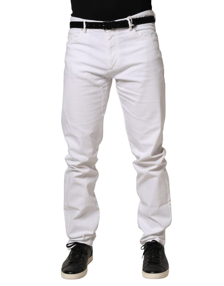 Paul & Shark White Skinny Mid Waist Men Denim Trouser Jeans - RIMODA