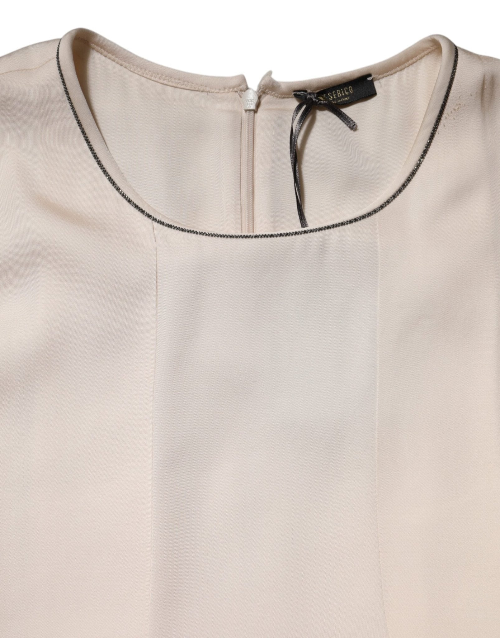 Peserico Beige Viscose Pleated Sleeveless Long Maxi Dress - RIMODA