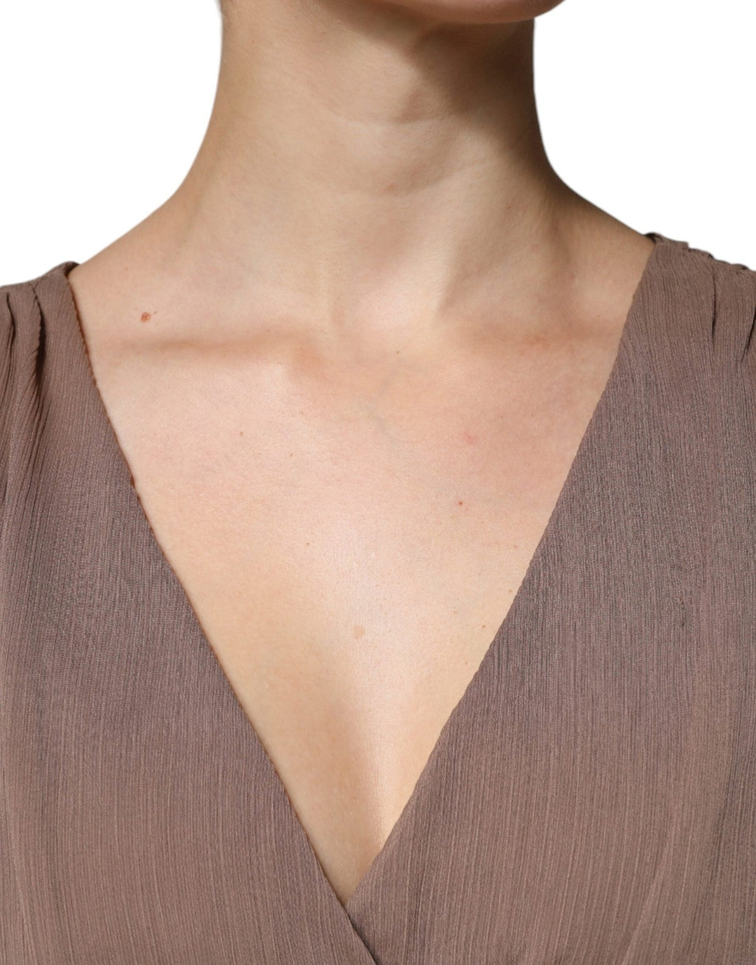 Peserico Brown Sleeveless Deep V-neck A-line Long Maxi Dress - RIMODA