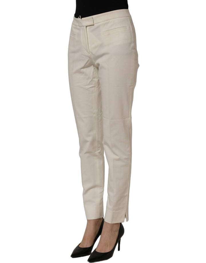 Peserico Off White MidWaist Tapered Women Chino Trouser Pants - RIMODA