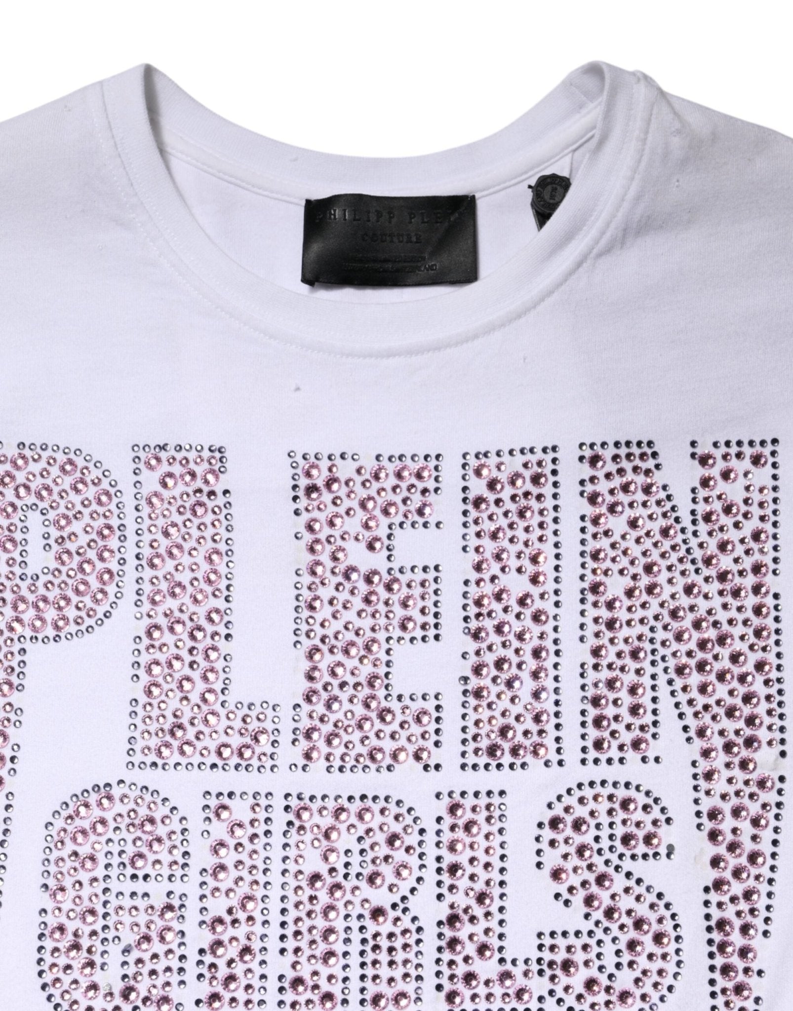 Philipp Plein White Embellished CrewNeck Short Sleeve T-shirt - RIMODA