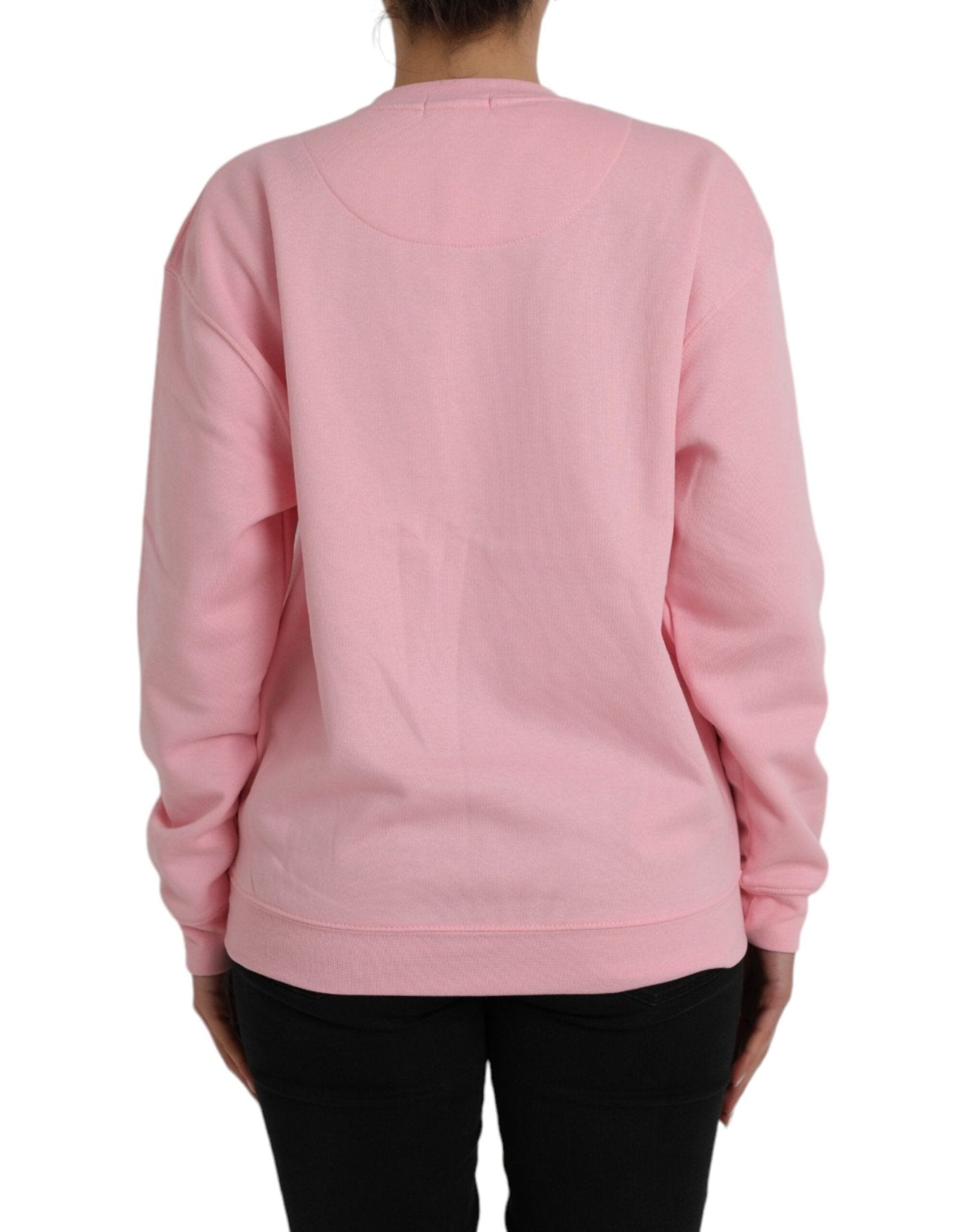Philippe Model Pink Cotton Logo Print Long Sleeves Pullover Sweater - RIMODA
