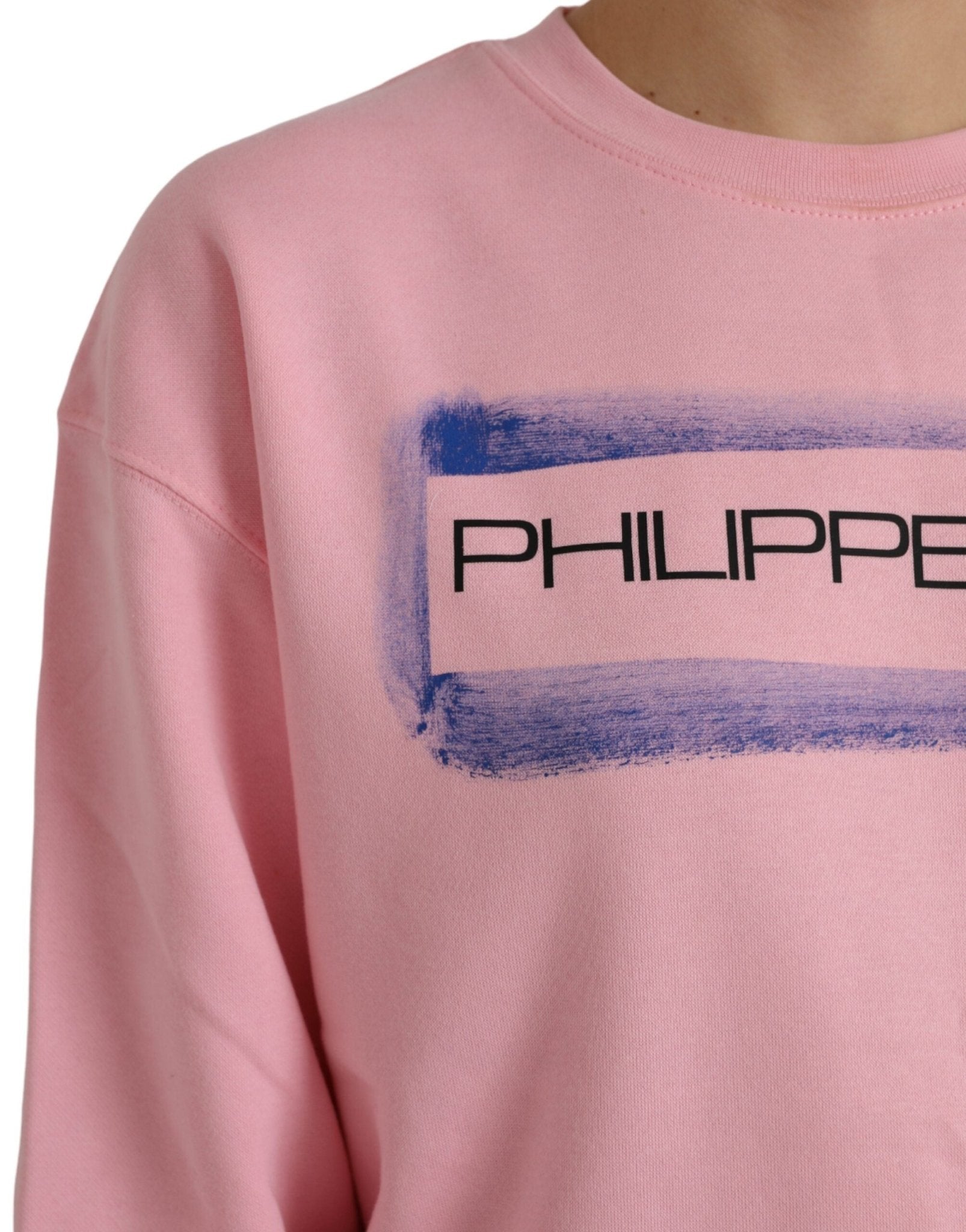 Philippe Model Pink Cotton Logo Print Long Sleeves Pullover Sweater - RIMODA
