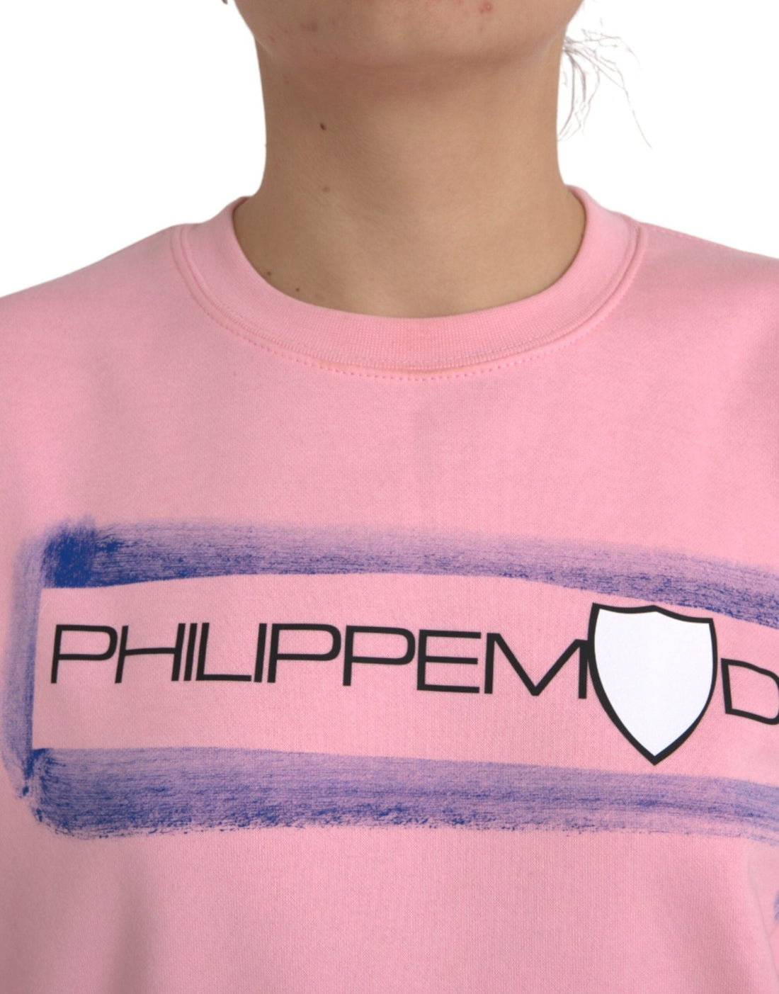 Philippe Model Pink Cotton Logo Print Long Sleeves Pullover Sweater - RIMODA