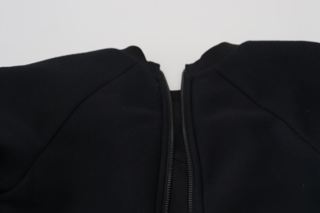 Philosophy Black Cropped Zipper Back Sweatshirt Sweater - RIMODA
