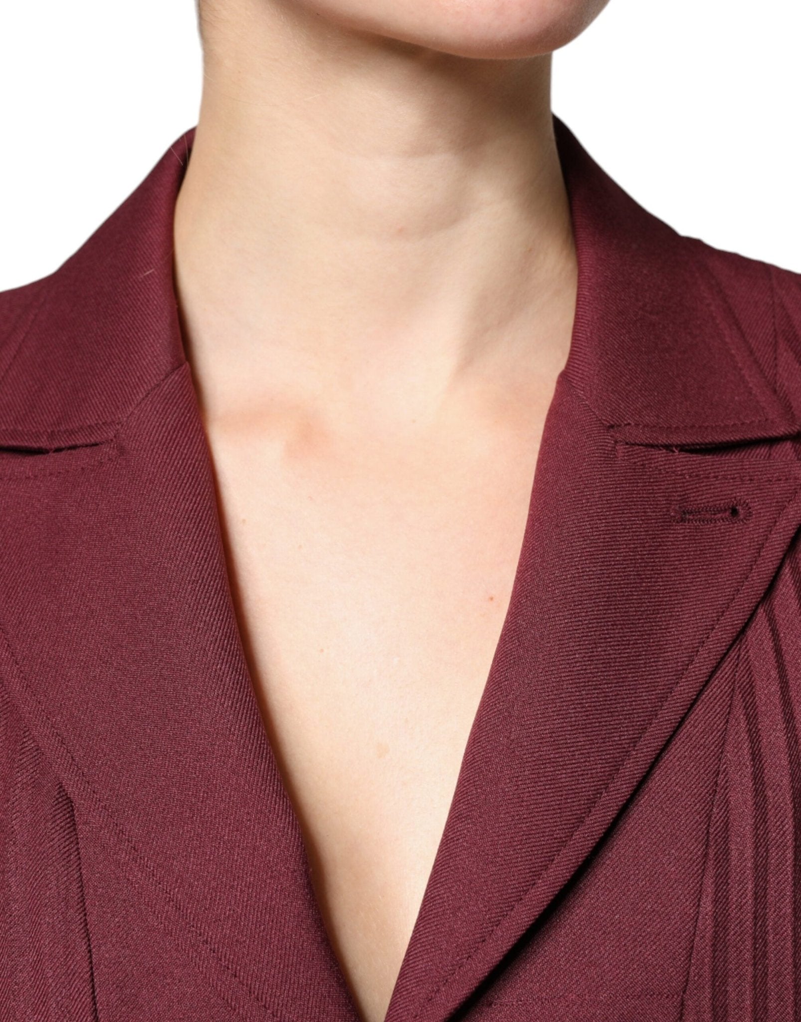 Philosophy Maroon Belted Button Down Dress - RIMODA