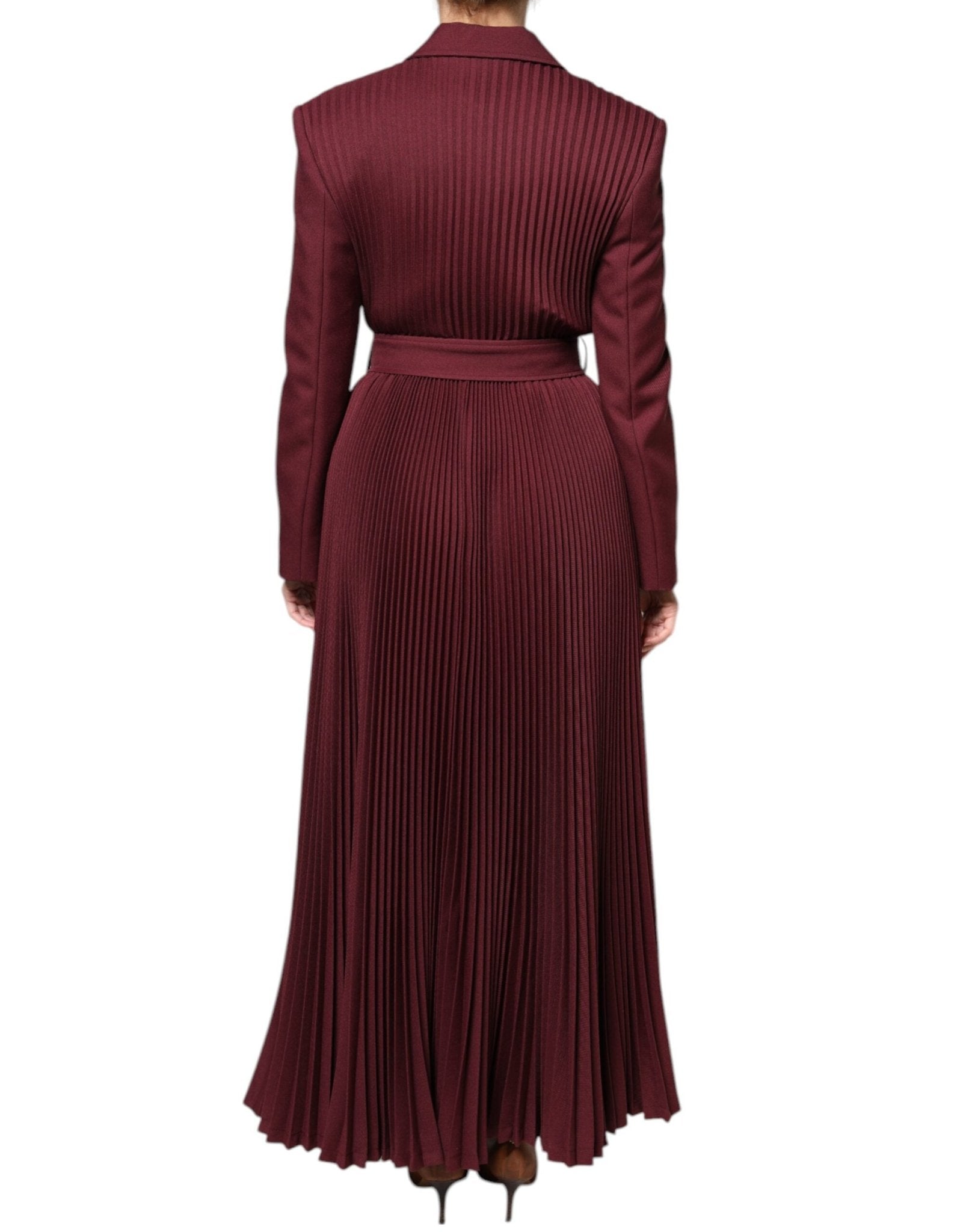 Philosophy Maroon Belted Button Down Dress - RIMODA