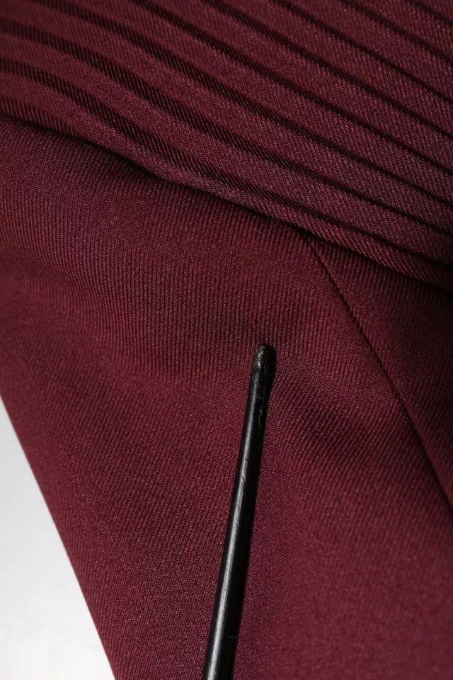 Philosophy Maroon Belted Button Down Dress - RIMODA