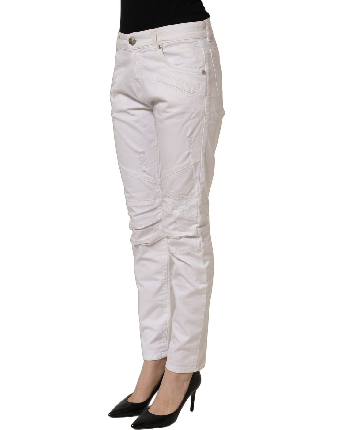 Pierre Balmain White Cotton Stretch Skinny Denim Trouser Jeans - RIMODA