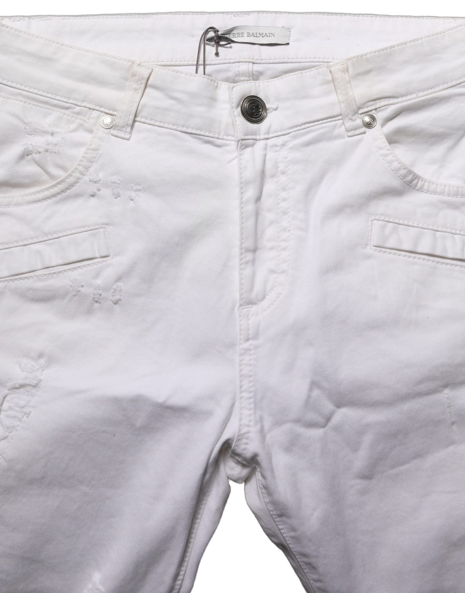 Pierre Balmain White Cotton Stretch Skinny Denim Trouser Jeans - RIMODA